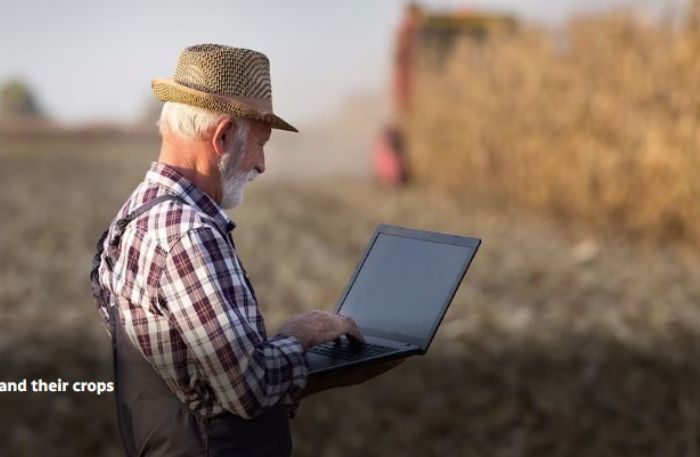 farmer with technology